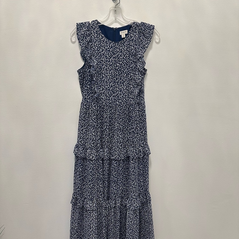 J.Crew Navy Floral Sleeveless Dress